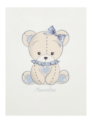 Monnalisa - Girls Blue Teddy Baby Grow Hat Bib & Blanket Set