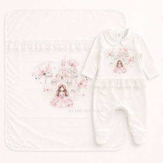 Jamiks - Baby Girls Princess Baby Grow & Blanket