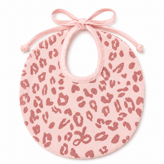 Ninnaoh - Baby Girls Pink Leopard Print Bib