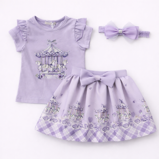 My Girl Boutique - Girls Lilac Carousel Skirt Set