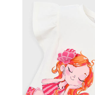 Mayoral - Girls Mermaid Top & Pink Shorts
