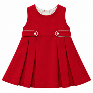Pretty Originals - Girls Red Pinafore Dress & Shirt