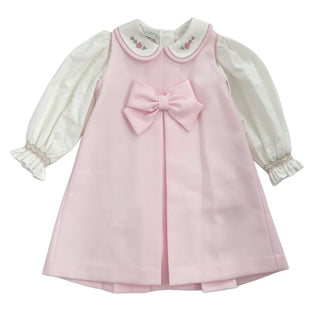 Pretty Originals - Girls Baby Pink Pinafore With Bow