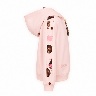 Daga - Chocolate Teddy Pink Zip Up Hoodie