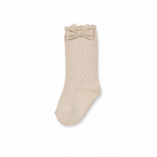 Mayoral - Baby Girls Beige Bow Knee High Socks