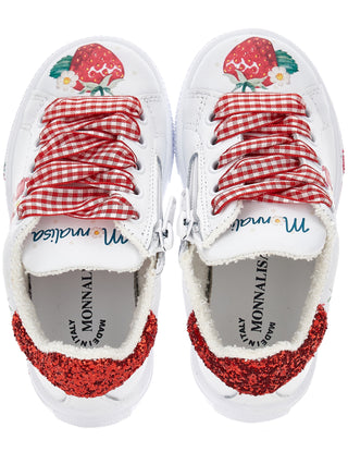 Monnalisa - Teddy & Strawberry Print Trainers