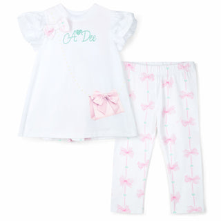 A Dee - Girls Bowtique Chic Handbag Legging Set