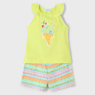 Mayoral - Girls Citrus Ice Cream Short Set