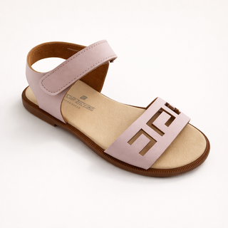 Girls blush pink designer sandals with ankle strap luxury children's summer shoes