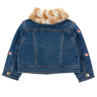 Monnalisa - Girls Leopard Denim Jacket