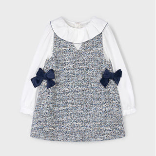 Mayoral - Girls Navy Pinafore Dress