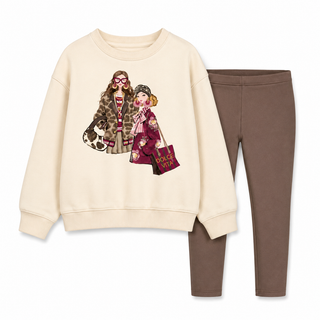 Mayoral - Girls Cream Fashion Sweatshirt & Legging Set