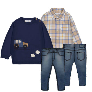 Mayoral - Baby Boys Jumper & Jeans Three Piece Set