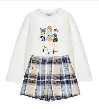 Mayoral - Girls Blue Check Short Set