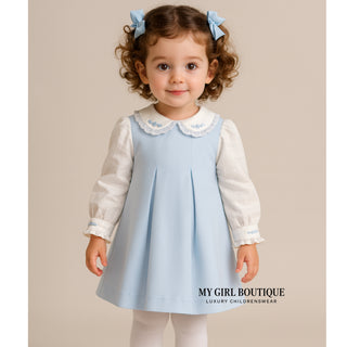 Pretty Originals - Girls BLUE Traditional Pinafore Dress