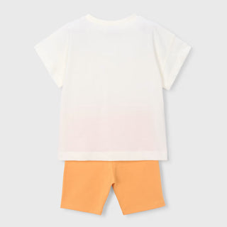 Mayoral - Girls Dolce Vita Fruit Print Top & Orange Cycle Short Set