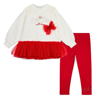 A Dee - Christmas Capsule Bonnie Tulle Legging Set Red