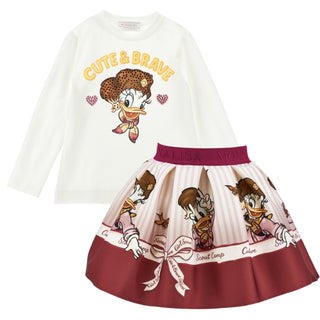 Monnalisa - Daisy Duck Pink Skirt Set