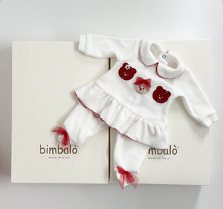Bimbalo - Baby Girls Red & Ivory Two Piece