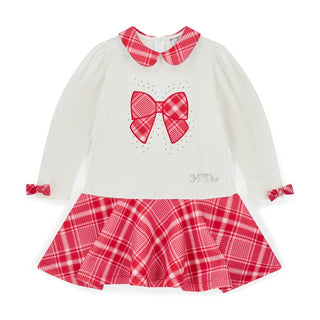 A Dee - Love Story Lottie Check Bow Dress Snow White