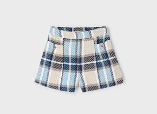 Mayoral - Girls Blue Check Short Three Piece Set
