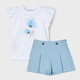 Mayoral - Girls Sky Flower Top & Short Set