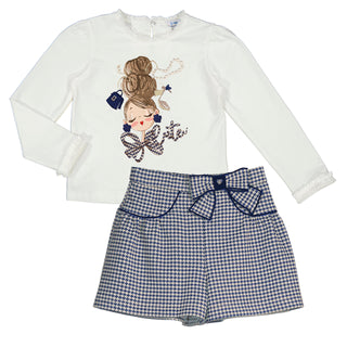 Mayoral Girls - Navy Check Skort Set