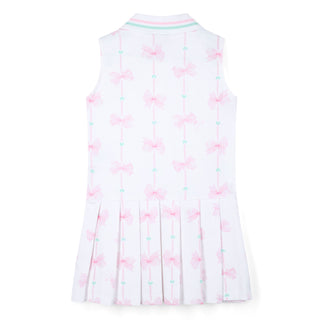A Dee - Girls Bowtique Chic Bow Print Tennis Dress