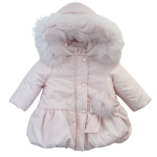 Bimbalo - Girls Pink Padded Coat With Detachable Fur