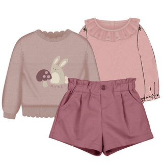Mayoral - Girls Rose Pink Three Piece Short Set