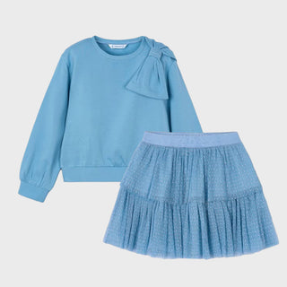 Mayoral - Girls Ocean Blue Tulle Skirt Set
