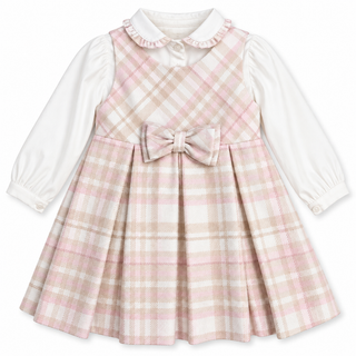 Bimbalo - Girls Pink & Beige Pinafore