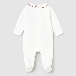 Mayoral - Baby Girls Ivory & Cherry Red Baby Grows