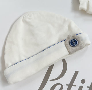 Petit Italia - Baby Boys Beige Puppy Two Piece & Hat
