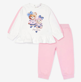 Monnalisa - Girls Bear Tracksuit Pink