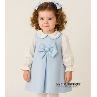 Pretty Originals - Girls Baby Blue Pinafore Dress