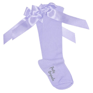 Pretty Originals - Lilac Knee High Bow Socks