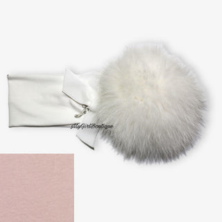 Petit Italia - LIGHT PINK Fur Pom Headband