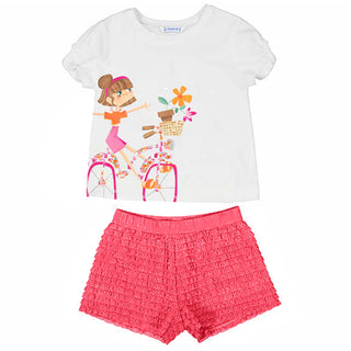 Mayoral - Girls Magenta Flutter Short Set