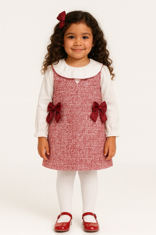 Mayoral - Girls Cherry Red Pinafore Dress