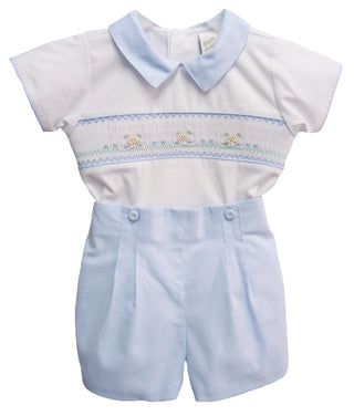 Pretty Originals - Boys Blue Bunny Smocked Suit