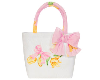 Balloon Chic - White Tulip Print Bag