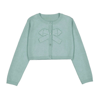 Mayoral - Girls Green T-Shirt, Floral Shorts & Cardigan Set