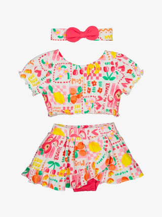 Mayoral - Baby Girls Tropical Print Top, Shorts & Headband Set