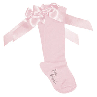 Pretty Originals - Pink Knee High Bow Socks