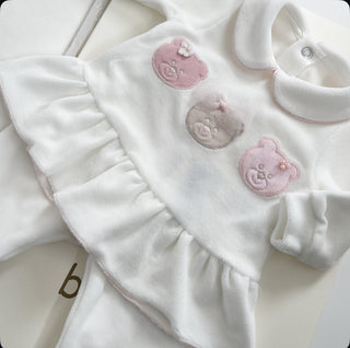 Bimbalo - Baby Girls Pink & Ivory Two Piece & Blanket Set