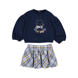 Mayoral - Baby Girls Blue Check Skirt Set