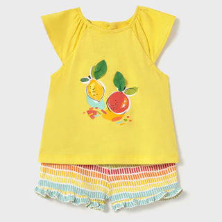 Mayoral - Baby Girl Lemon Print Short Set