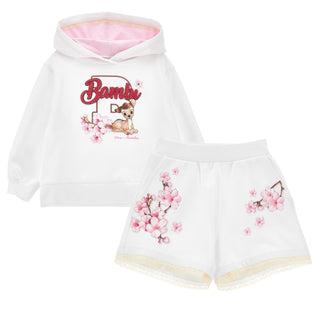 Monnalisa - Girls Bambi Jumper & Short Set White