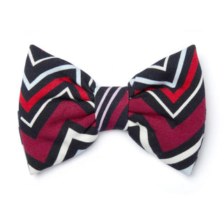 A Dee Chevron Charm girls chevron print bow hair clip in navy, burgundy, red and ivory